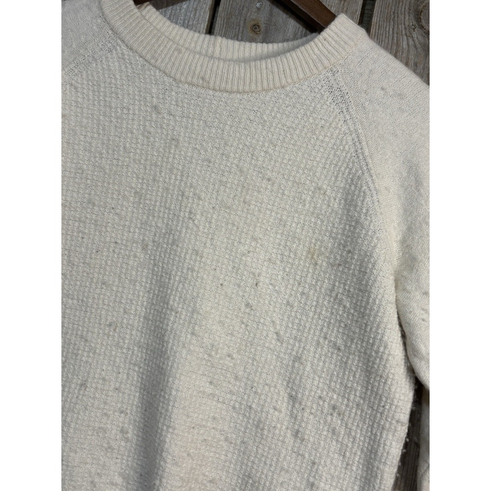 Madewell‎ Oatmeal cropped knit sweater 🤍 cozy minimalist long sleeve - Picture 2 of 9